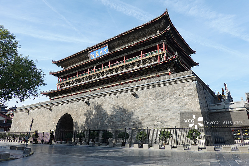 陕西西安鼓楼钟鼓楼：文武盛地图片素材