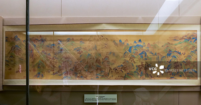 《抚远大将军西征图卷》（复制品） 原画藏国家博物馆 北京恭王府银安殿“清代王府文化展”图片素材