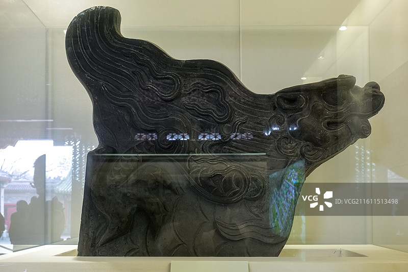 恭王府建筑上的脊兽 北京恭王府银安殿“清代王府文化展”图片素材