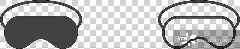 眼罩细线图标集图片素材