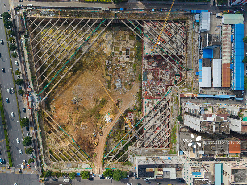 广东省东莞市，常平镇，城镇风光，航拍图片素材