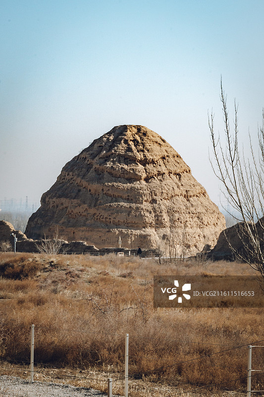 12月 冬天 冬季 宁夏 银川 西夏陵 三号陵 非物质文化遗产 贺兰山图片素材