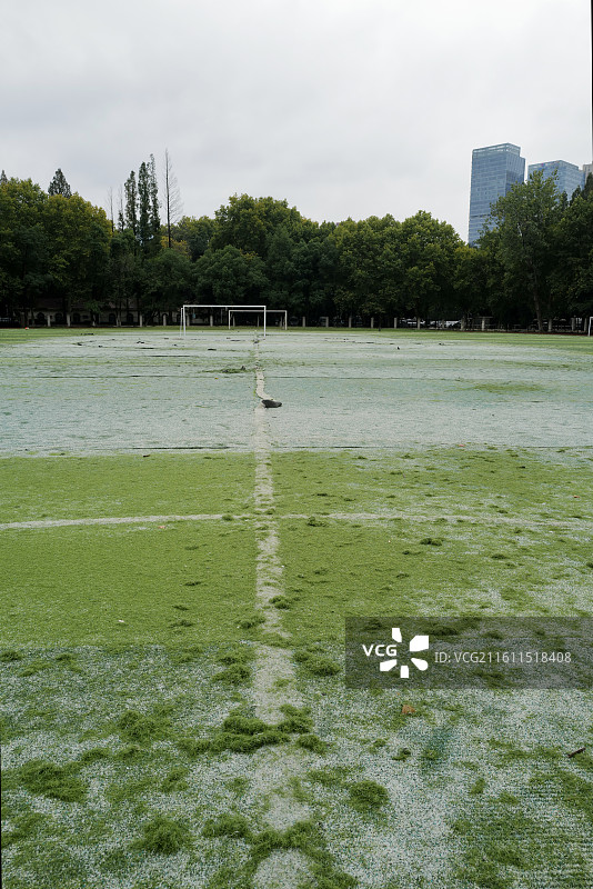 湖北武汉市青少年宫足球场与周边城市风光图片素材