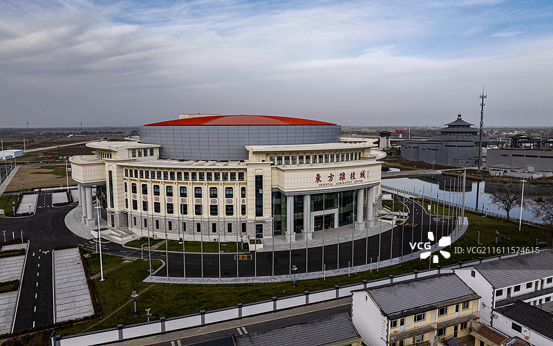 河北省沧州市吴桥县吴桥杂技大世界航拍图片素材