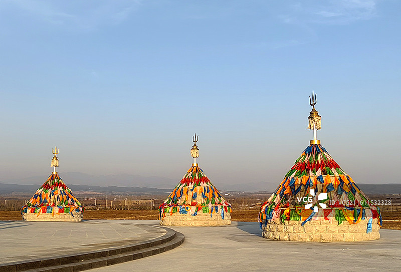 敖包——拍摄于呼和浩特赛罕区敕勒川草原图片素材
