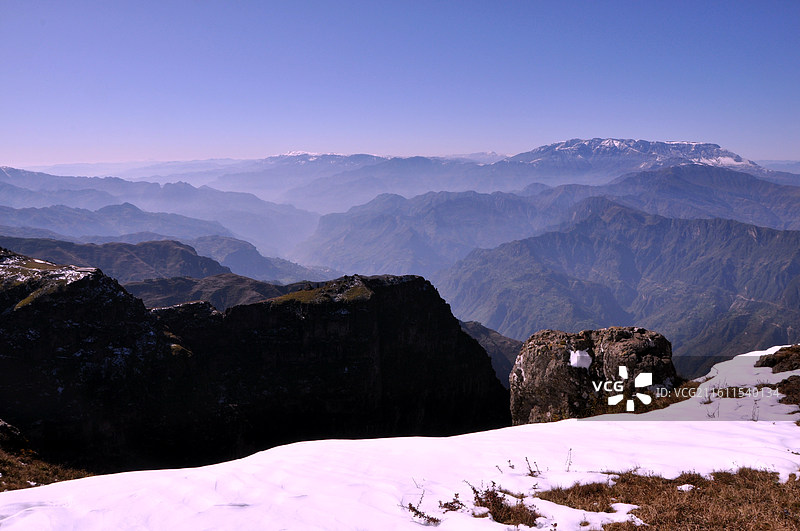 云南昭通高原冬天冰雪大山包雪景图片素材