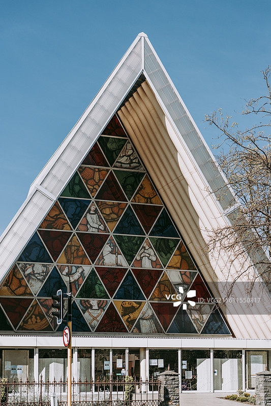 新西兰坎特伯雷基督教会纸板大教堂图片素材