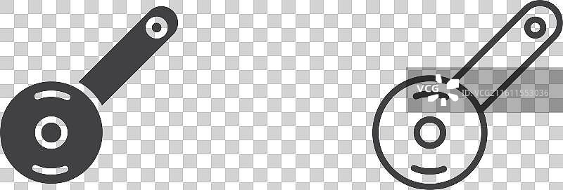 披萨刀细线图标集图片素材