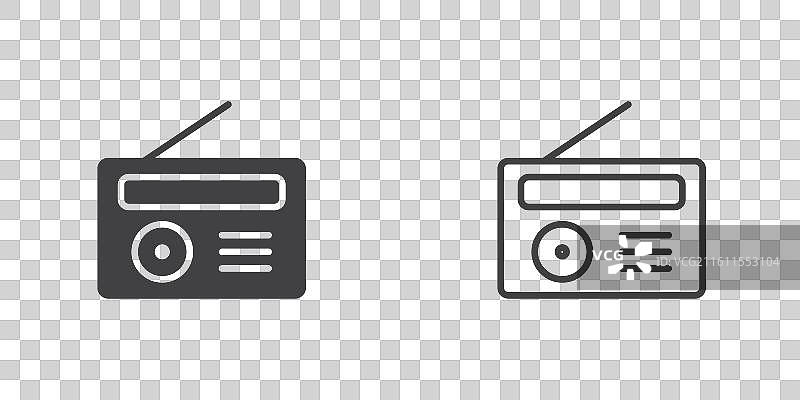 收音机细线图标集图片素材