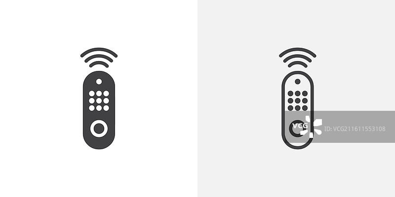 遥控器细线图标集图片素材