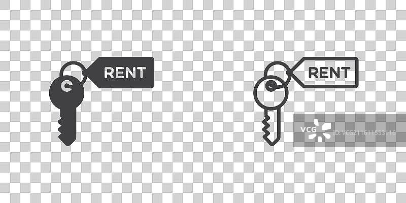 租房钥匙细线图标集图片素材