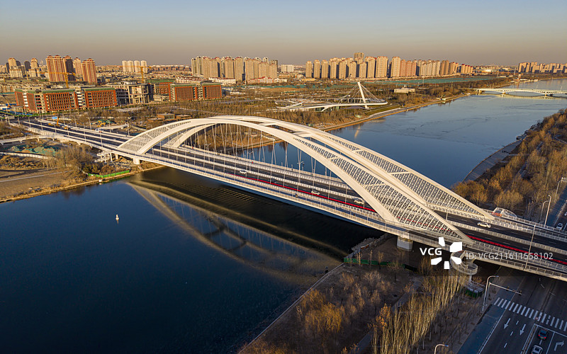 天津市东丽区柳悦桥航拍图片素材