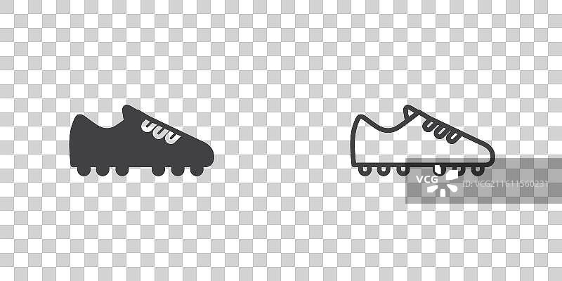 足球鞋细线图标集图片素材