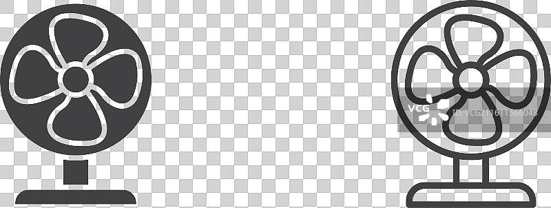 台扇细线图标集图片素材