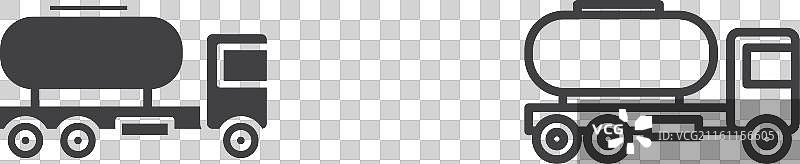 油罐车细线图标集图片素材