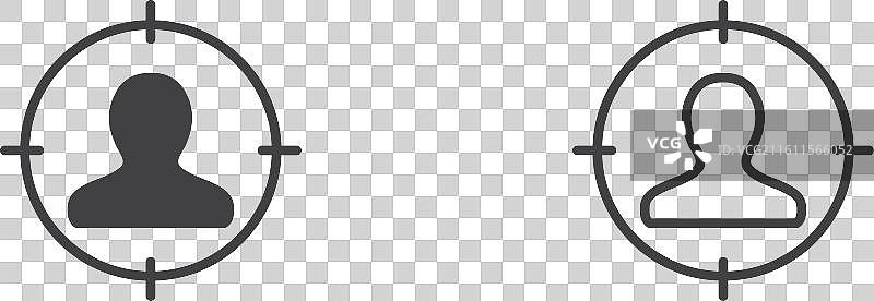 目标营销细线图标集图片素材