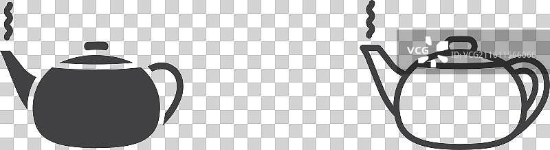 茶壶细线图标集图片素材