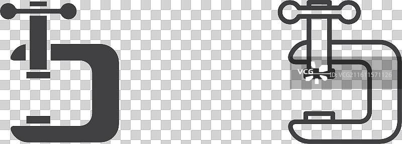 台钳细线图标集图片素材