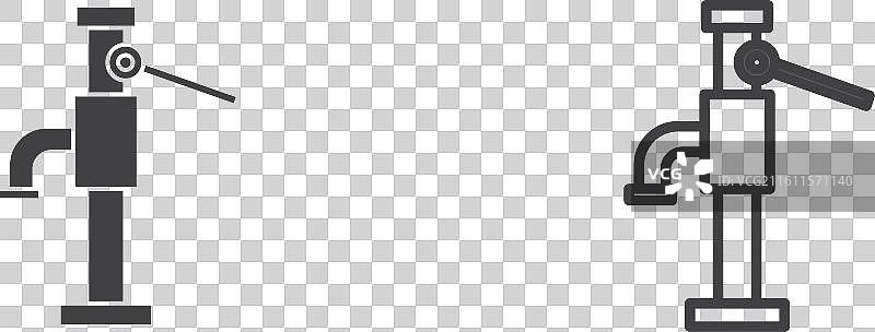 水泵细线图标集图片素材