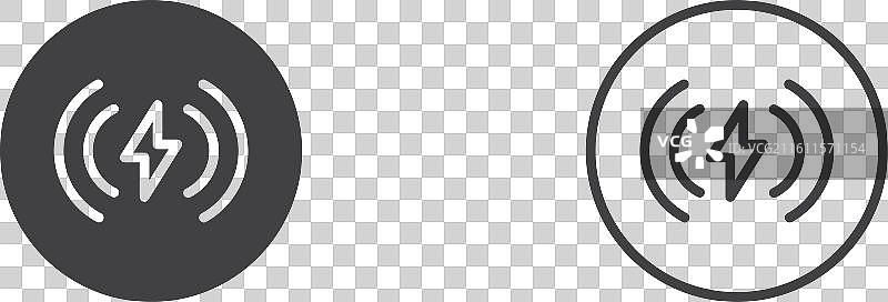 无线充电细线图标集图片素材