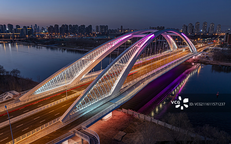 天津市东丽区柳悦桥航拍图片素材