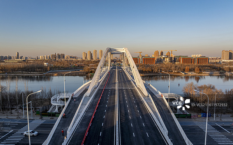 天津市东丽区柳悦桥航拍图片素材