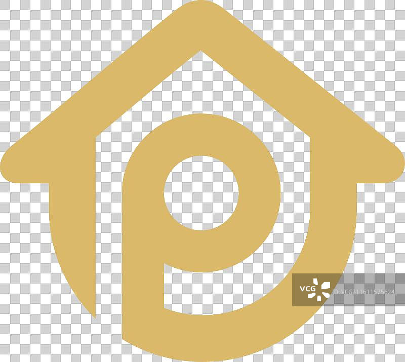 字母p房屋标志图标设计模板元素图片素材