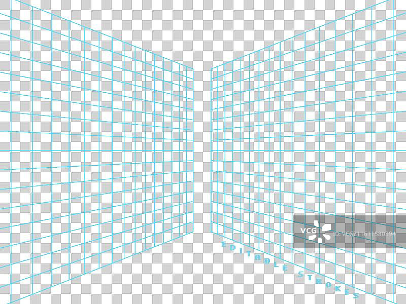 三维抽象网格透视图，带有线框线条图片素材
