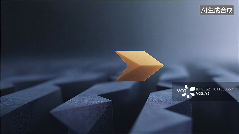 【AI数字艺术】突破迷宫的箭头图片素材