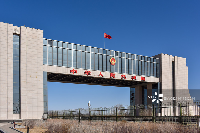 二连浩特中华人民共和国边境口岸建筑图片素材