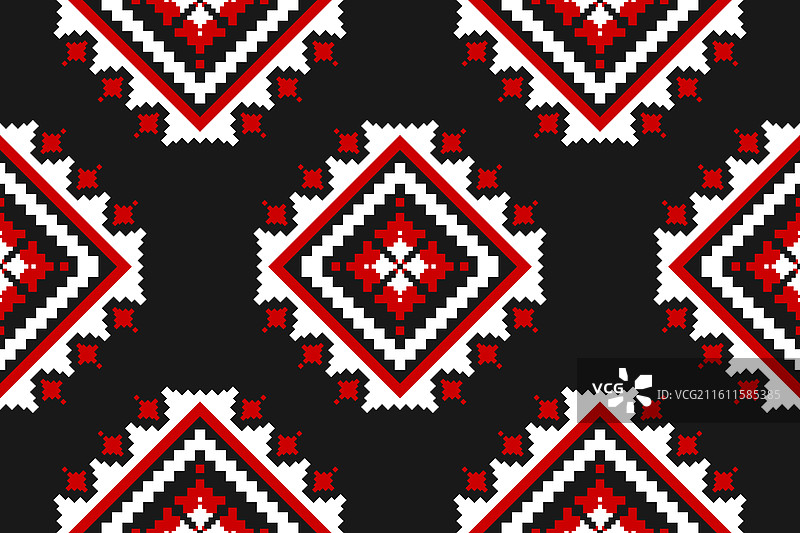 墨西哥风格的几何民族花卉织物图片素材