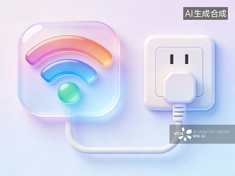【AI数字艺术】幻彩 WiFi 充能站图片素材
