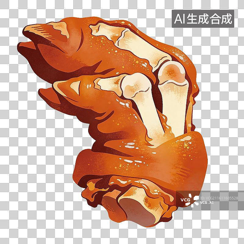 【AI数字艺术】卤味猪脚插画图片素材