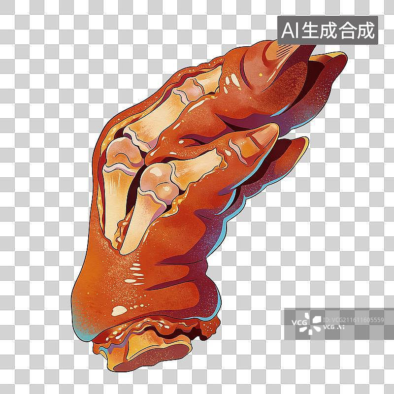 【AI数字艺术】卤味猪脚插画图片素材