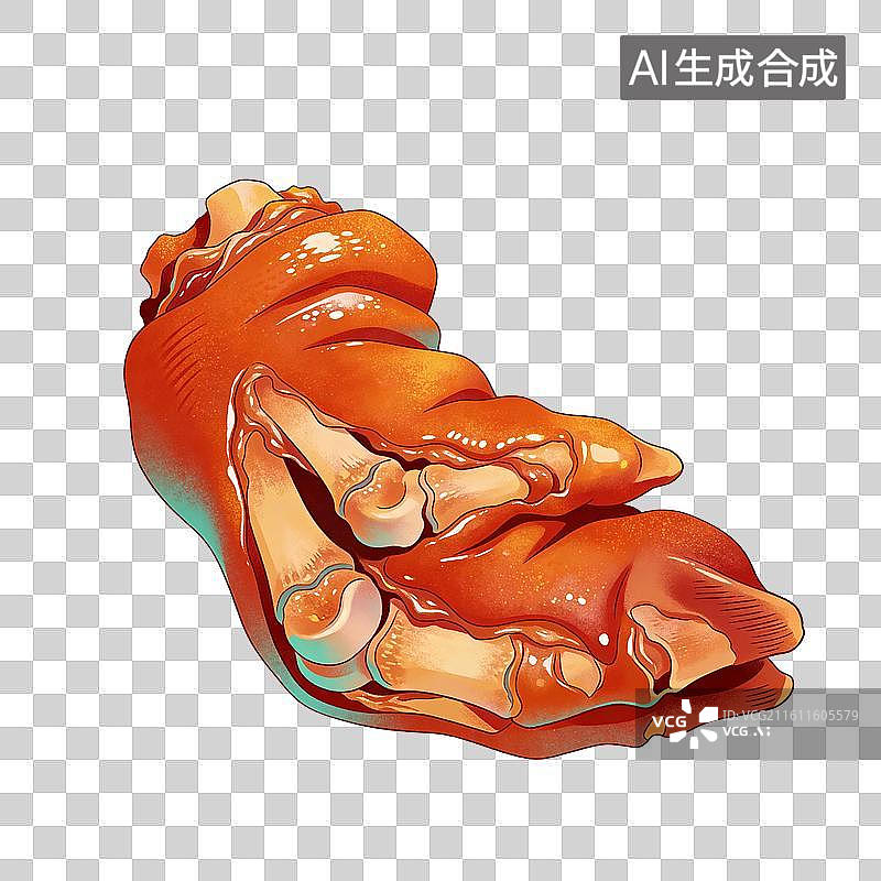 【AI数字艺术】卤味猪脚插画图片素材