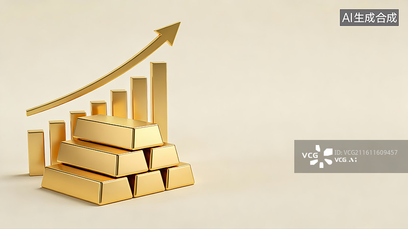 【AI数字艺术】黄金，投资理财，金砖，黄金上涨图片素材