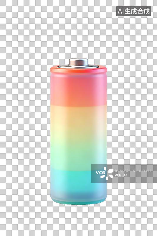 【AI数字艺术】3D卡通半透明概念电池设计   科技电池 一节新能源电池图片素材