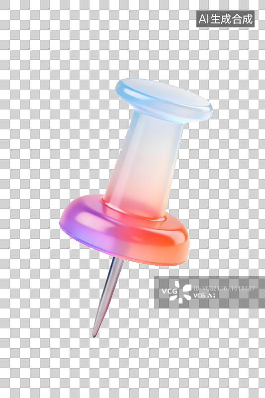 【AI数字艺术】炫彩半透明图钉图片素材