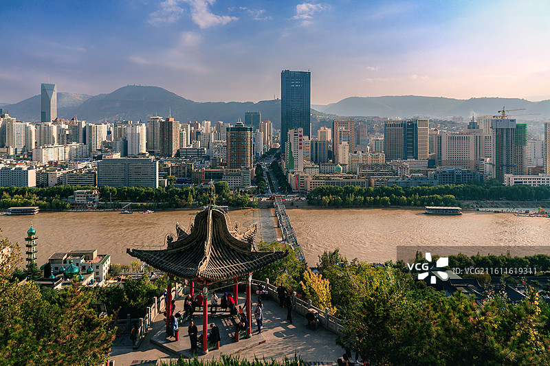 黄河首城兰州市。图片素材