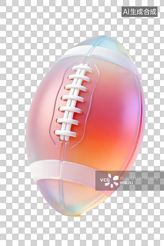 【AI数字艺术】炫彩半透明的橄榄球图片素材