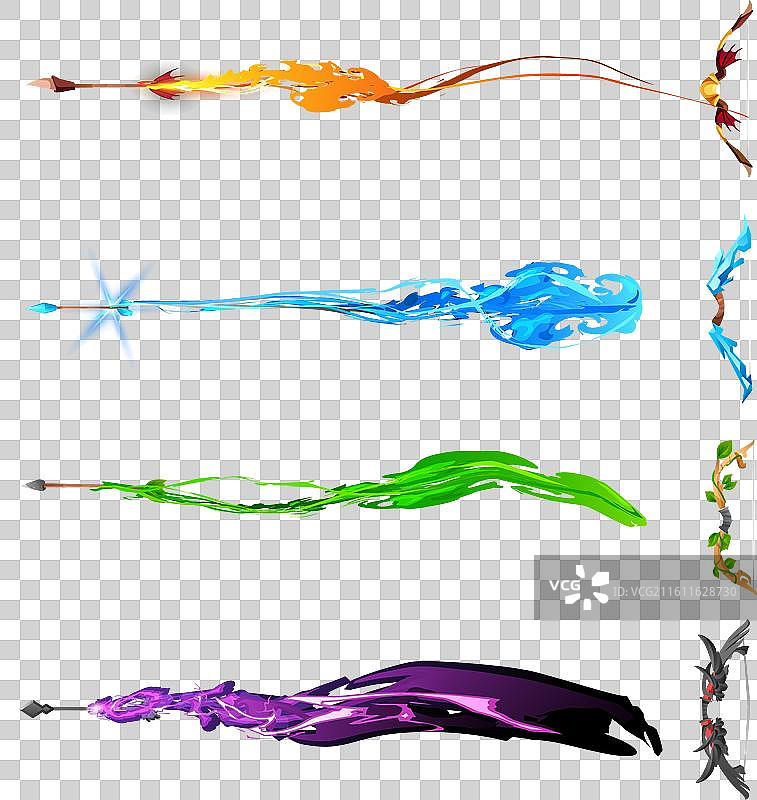 射出火焰的魔法弓箭套装图片素材