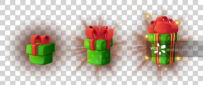 不同游戏关卡的礼品盒套装图片素材