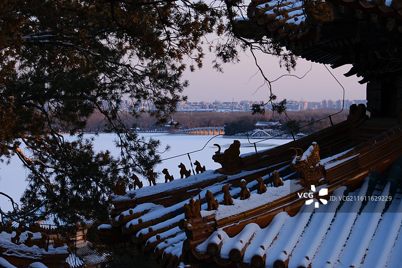 初雪颐和园——画中游图片素材
