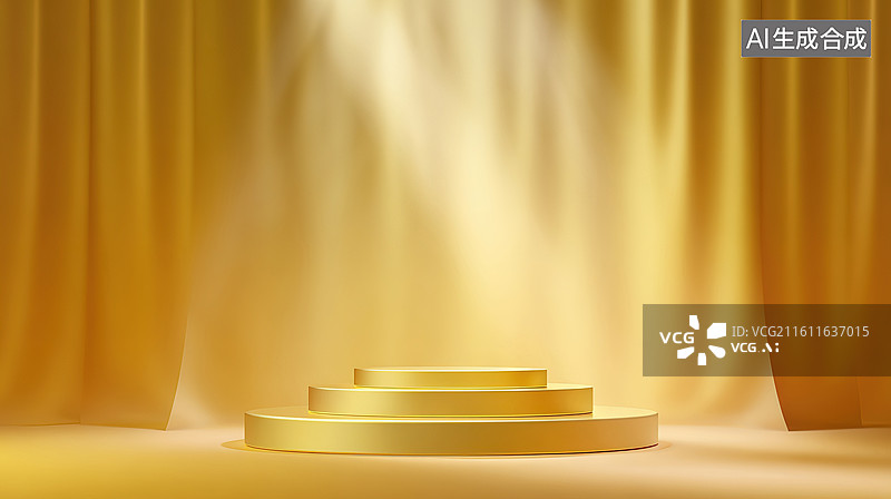 【AI数字艺术】金色阶梯舞台背景图片素材