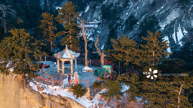 航拍 华山 冬景 陕西图片素材