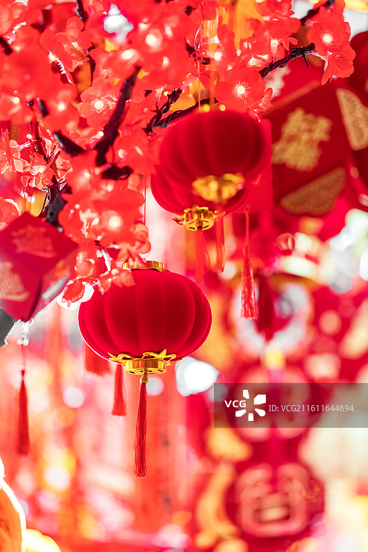 新春题材，福字，灯笼，除夕，年货节，中国年，春联，对联图片素材