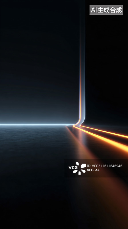 【AI数字艺术】彩色科技光线光轨与公路图片素材