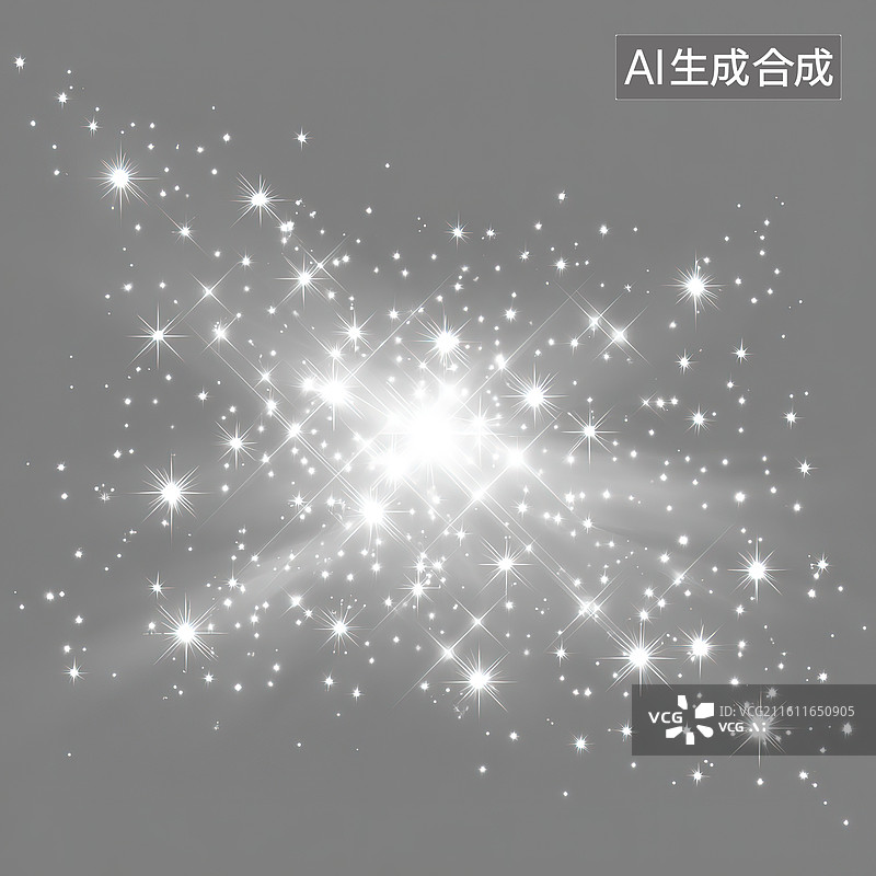 【AI数字艺术】星光闪烁的抽象光效图片素材