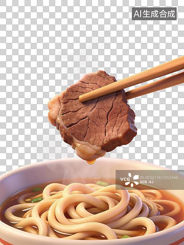 【AI数字艺术】3D美味牛肉面图片素材