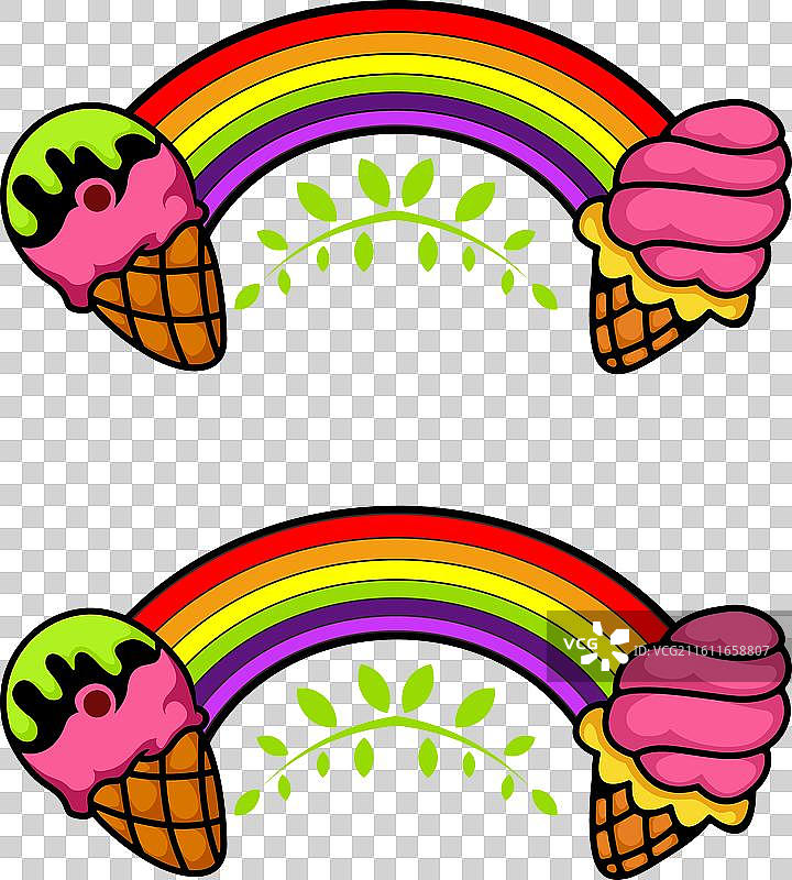 冰淇淋彩虹图标标志设计图片素材